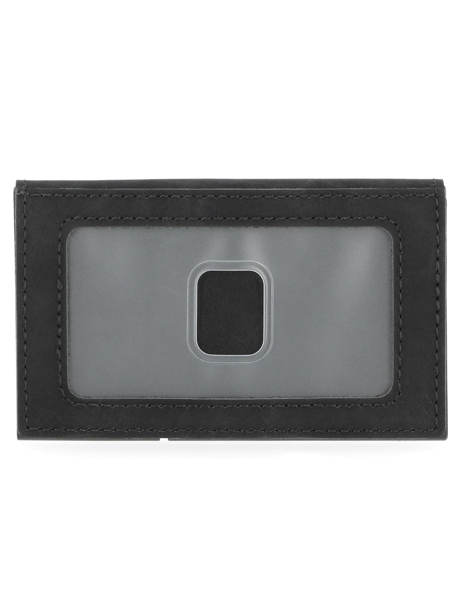 Steve Madden Men's Minimalist Holder Pop Up Card Wallet & ID Window, Black, 2.5 x .5 x 4