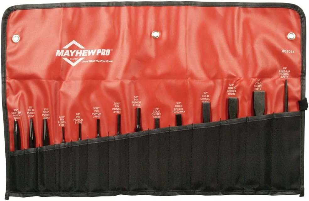 Mayhew Pro 61044 Punch and Chisel Kit,14-Piece