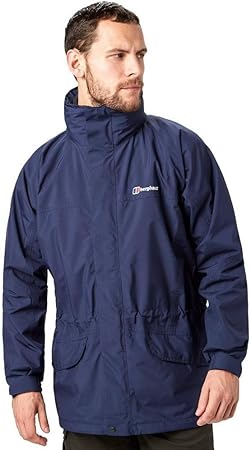 berghaus long cornice gore tex men's interactive waterproof hooded jacket blue