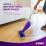 AIDEA 4pk Microfiber Mop Pads for Swiffer WetJet, Reusable Washable 11.6x5.5" view 7