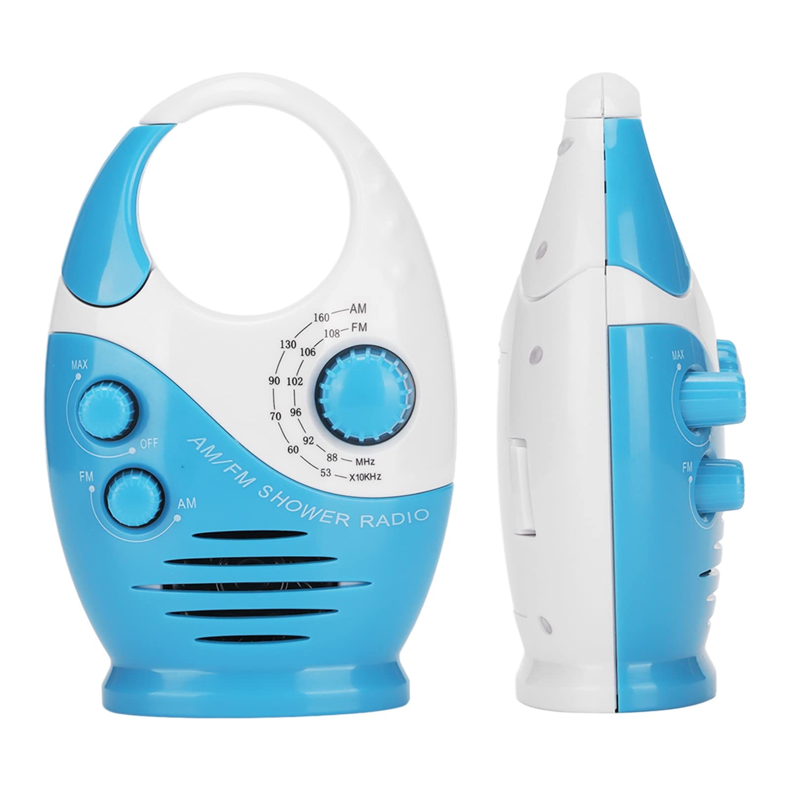 Shower Radio, Waterproof AM FM Radio with Top Handle, Splash Proof Bathroom Radio Built in Speaker and Adjustable Volume Shower Radio