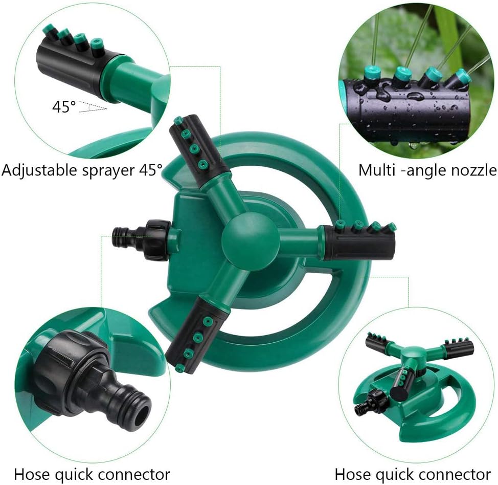 VALWORD Garden Sprinkler, 360 Degree Rotating Lawn Sprinkler Automatic Irrigation System 3600 Square Feet Coverage Oscillating Sprinkler for Garden Lawn Yard, Kids Playtime Outdoor : Garden & Outdoor