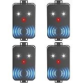 4 Pack Rodent Repellent for Car Engines,Three Power Supply Modes,Car Rodent Repeller Ultrasonic, Under Hood Flashing Light Covers a Wide Range, Suitable for Cars, Garages, Warehouses