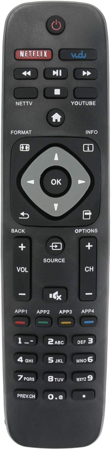 PerFascin URMT39JHG003 Replace Remote Control Work with Philips Smart TV 19PFL5402 19PFL5422D 37PFL5322D YKF340001 YKF340-001 42PFL6704D 40PFL4706 098TRABD1BTPHR