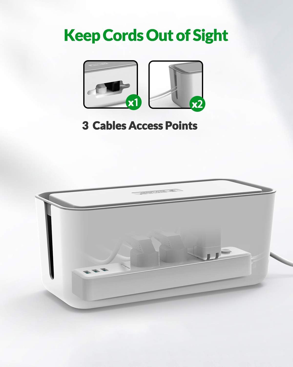 ORICO Cable Management Box Storage Case Cable Organizer (16.9 x 7.1 x 6.3 inches) to Protect Power Strip, Charger, USB Hub, Cable and Other Electric Devices- Extral Large: Electronics