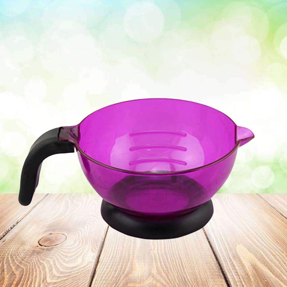 Lurrose Hair Color Bowl Hair Mixing Tinting Bowl with Handle DIY Hair Dye Tools for Salon Barbershop Hairdressers (Purple) : Beauty