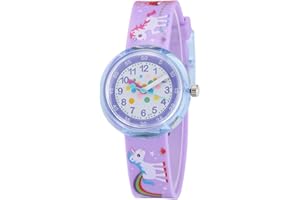 Jewtme Kids Time Teacher Watches 3D Cute Cartoon Silicone Children Toddler Butterfly Wrist Watches for Ages 3-10 Boys Girls Little Child