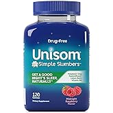 Unisom Simple Slumbers Drug-Free Sleep Aid Gummies, Melatonin 5mg, Sleep Support for Adults, Midnight Raspberry Flavor, 120 Count