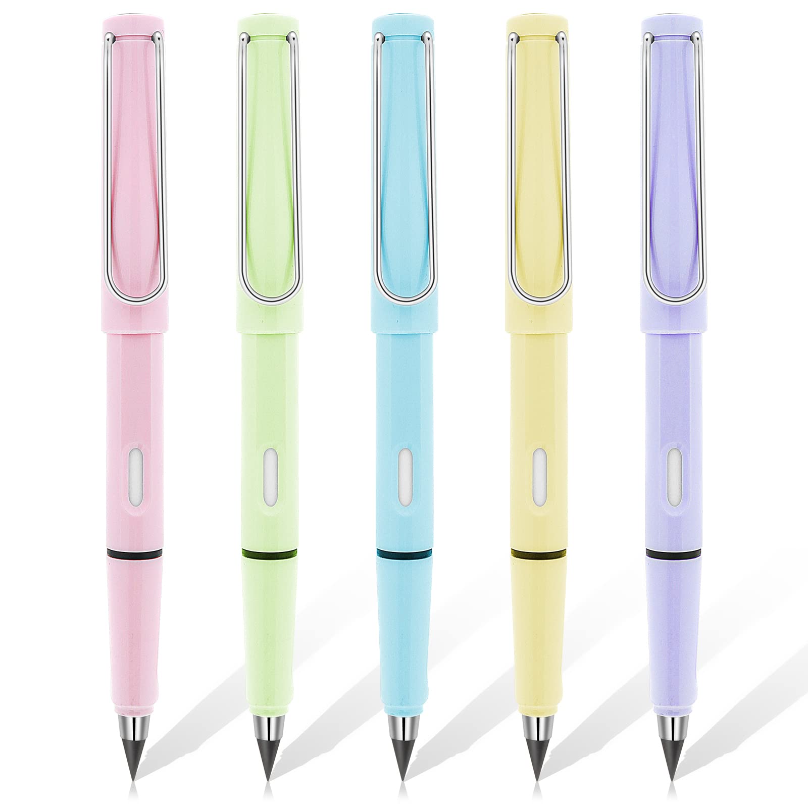 TIESOME 5pcs Inkless Pencils - Eternal, Everlasting Pencil with Replaceable Head, Unlimited Writing, No Ink For School, Office, Professional Use
