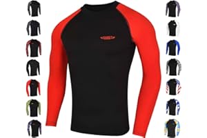 Exxact Sports Kids BJJ Rash Guard Long Sleeve, Ranked Compression No Gi Jiu Jitsu Rash Guard Kids for MMA, and Wrestling