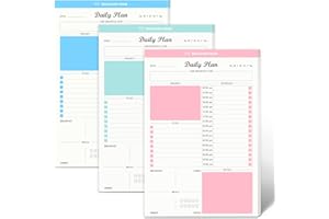 REGOLDEN-BOOK Daily To Do List Notepad Tear Off Day Planning Pad 52 Sheets with Daily Checklist, Schedule, Priority, Appointment Organizers, Undated Desk Agenda Planner for Work, 3 pcs (5.5"x8.5")…