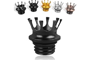 Worldmotop Motorcycle King Crown Gas Cap Fuel Tank Cover Right-hand Thread Reservoir Aluminum Oil Cap Compatible with Harley 