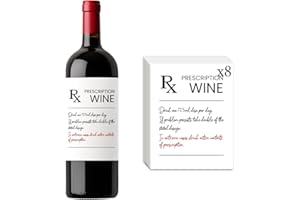 FBCCZEY 8 Pcs Pharmacist RX Wine Labels, Humor Pharmacist Retirement Appreciation Birthday Graduation Gifts for Women Men, Funny Pharmacy Technician Gift Wine Bottle Stickers Labels