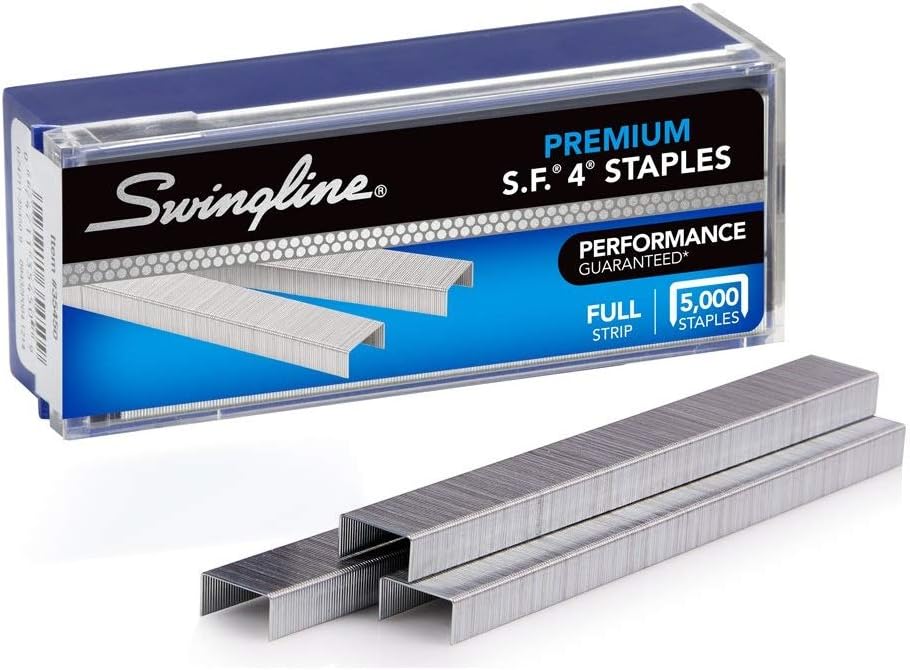 Swingline Staples, S.F. 4, Premium, 1/4" Length, 210/Strip, 5000/Box, 5 Pack (35481) : Office Products