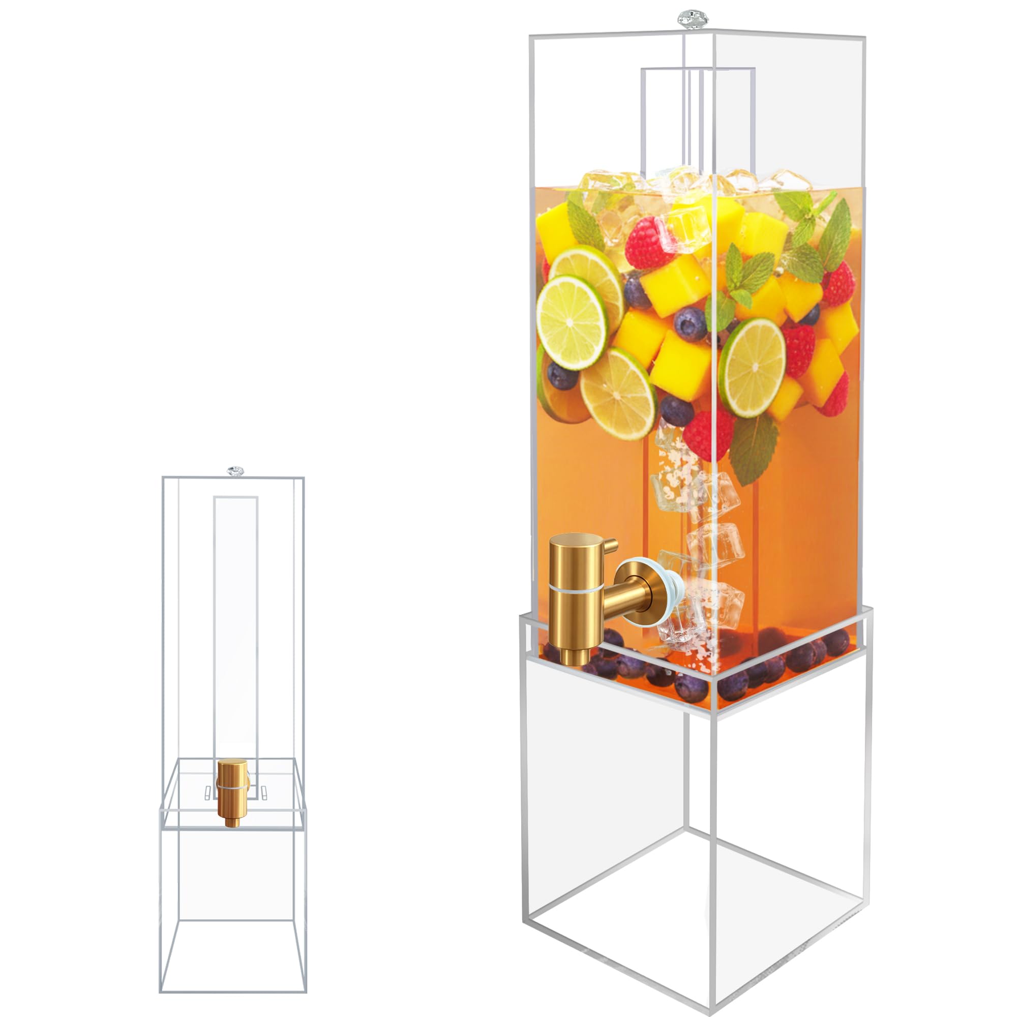 Photo 1 of 2 Gallon Drink Dispenser for Parties, Beverage Dispenser with Airtight Valve, Large Water Drink Dispenser, Water Dispenser with Acrylic Stand, Lemonade Dispenser for Water, Juice,Cocktails,Ice Tea