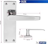 XFORT Victorian Lever Latch Chrome Door Handles 6 inch Backplate Pair view 6