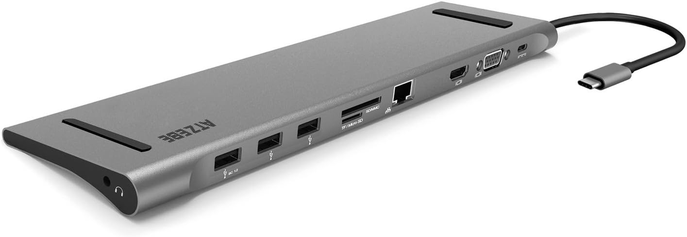 ATZEBE - USB C Docking Station, USB C Hub with HDMI Port, 3 USB 3.0 poorts, Gigabit Ethernet Port, VGA Port, SD/TF, AUX Port, PD Port - USB Type C Hub Compatible for MacBook Pro 2017/2016