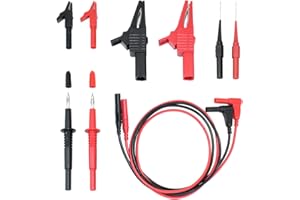 ZHENYU 10Pcs Test Leads Kit, Double Insulated Test Lead Set with Alligator Clips and Needle Probefor Multimeter Electrical Testing