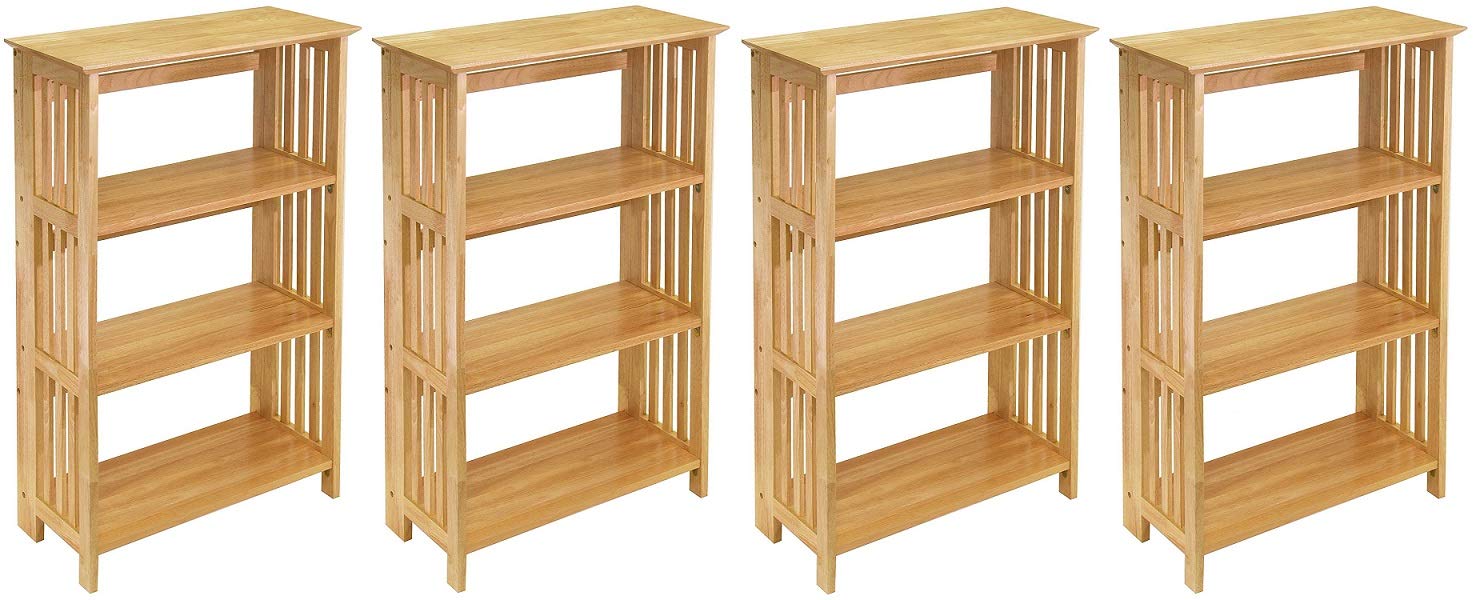 Winsome Wood Foldable 4Tier Shelf, Natural (Pack of 4) LAVORIST
