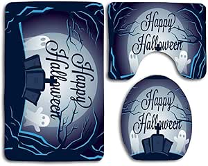 Juego de alfombrillas de baño con forma de U, antideslizantes, lavables