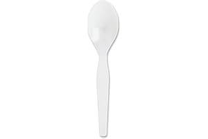 Genuine Joe Heavy/Medium Weight Plastic Spoon, White, 100 Count