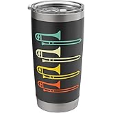 Trombone Player, Retro style Design Stainless Steel Insulated Tumbler