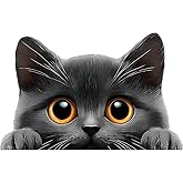 2 pcs Dark Gray Cat Funny Car Bumper Sticker,6 Inch Vinyl Decal, Waterproof,Die-Cut for Windows,Laptops M-05