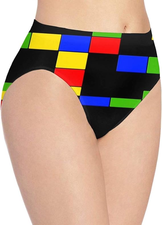 XCNGG Animated Color Blocks Women's Underwear Elastic Panties Gifts