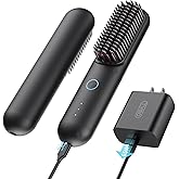 TYMO Cordless Hair Straightener Brush - Porta PRO Portable Straightening Brush for Travel, Mini Ionic Hot Comb Straightener f