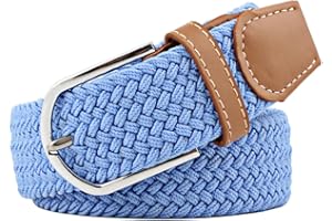 Huyfhksd Mixed Color Woven Stretch Braided Belts for Men and Women Fashion Elastic Belts