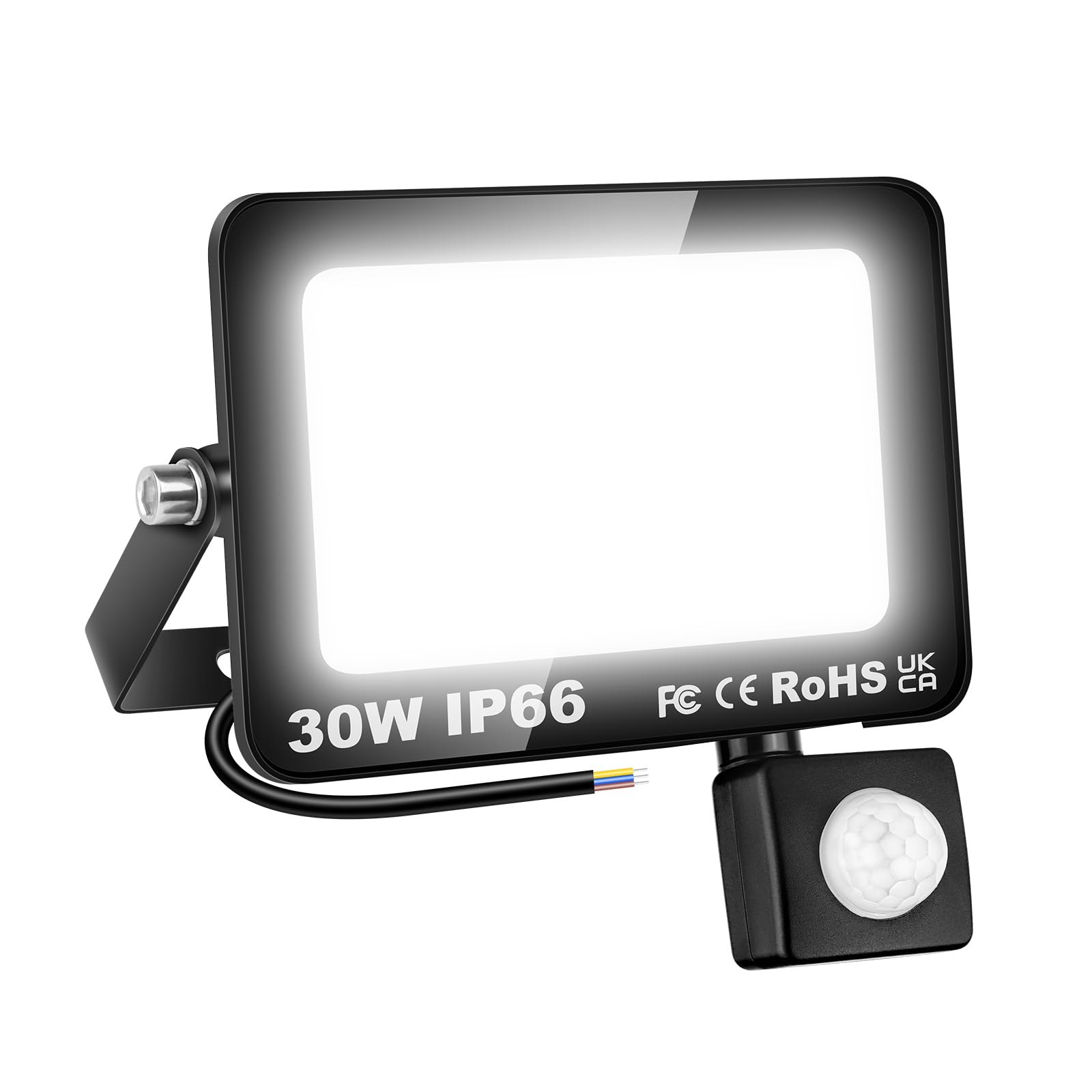 AUXTINGS 30W LED Floodlight with Motion Sensor,3000LM Outdoor Security Lights Outside Lamp 6000K White Spot Light Exterior Lighting for Yard Backyard House Court Stadium Parking,IP66 175V-260V