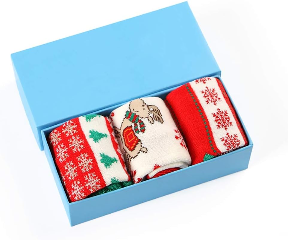 Wazi Baby Christmas Socks Thickened Non-Slip Bottom, Cotton Towel Socks 0-1 Years Old (Color : Multicolor 01, Size : 1-3 Years)
