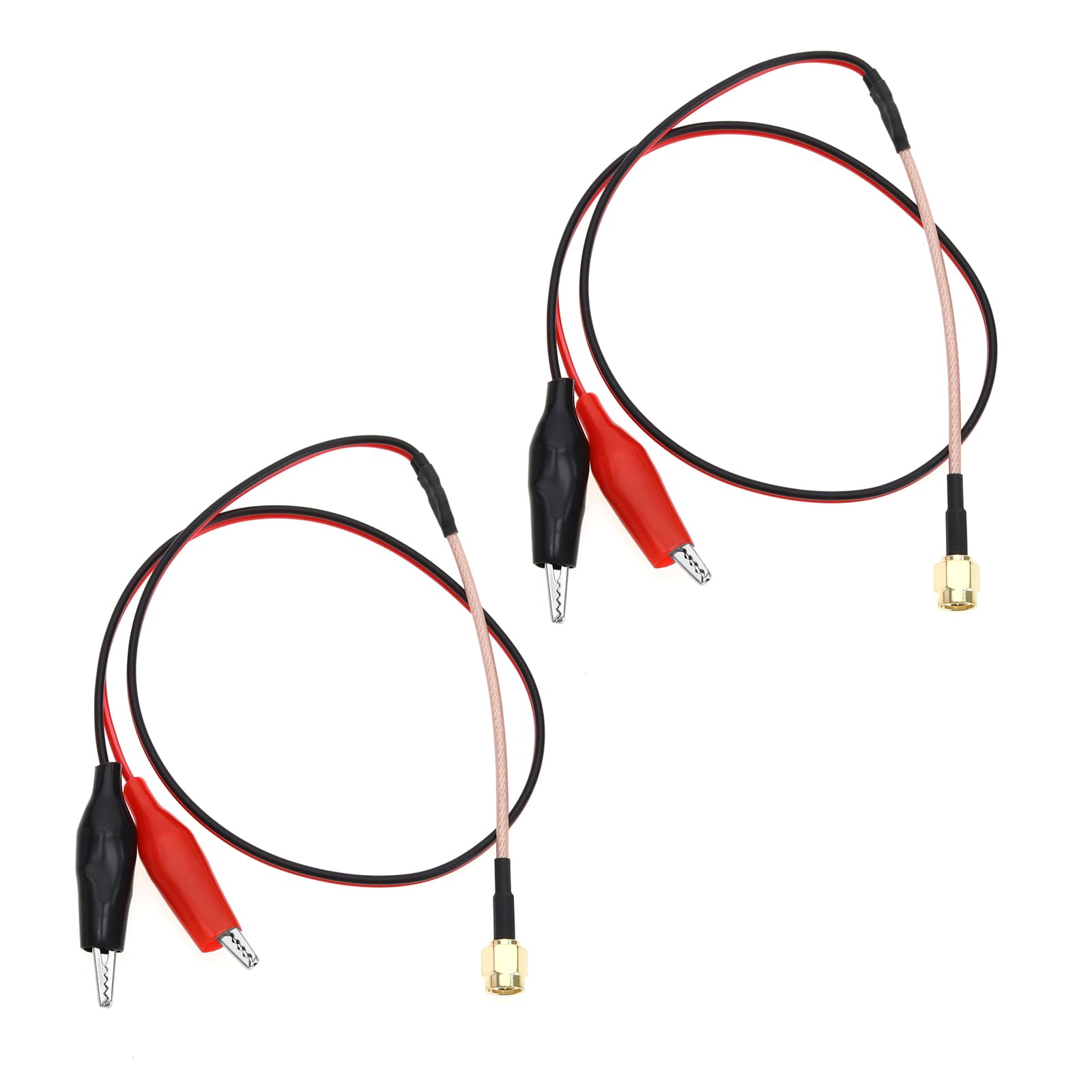 ECSiNG 2pcs 50cm SMA Male to Crocodile Clip Test Cable RG316 for Electrical Testing Work