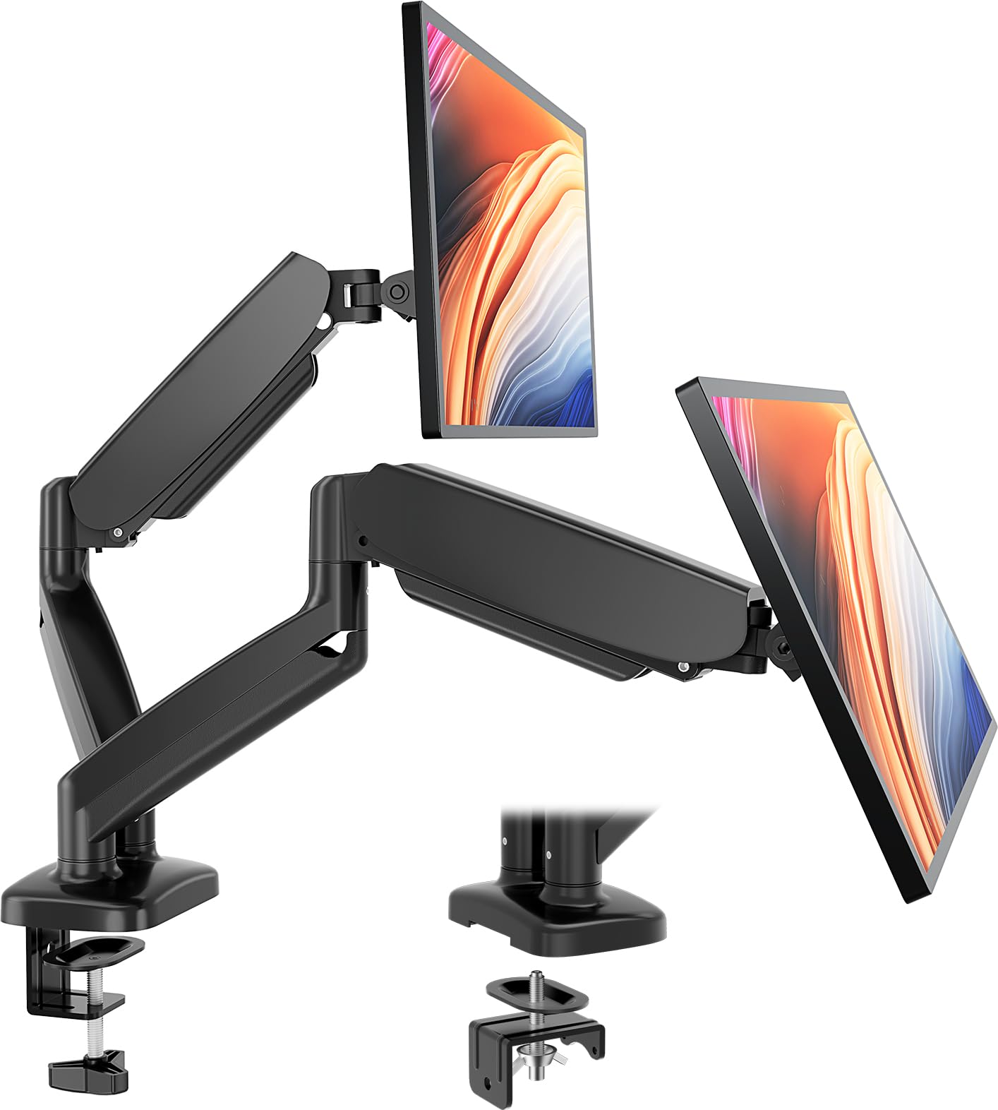Computer Hold Sweetcrispy Dual Monitor Stand Arm, Gas Spring 2 Monitor Desk Mount ...
