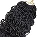 14inch 3packs Wavy Senegalese Twist Crochet Hair Curly Crochet Twist Braids Wavy Ends Synthetic Twist Braiding Hair Extensions (1b)