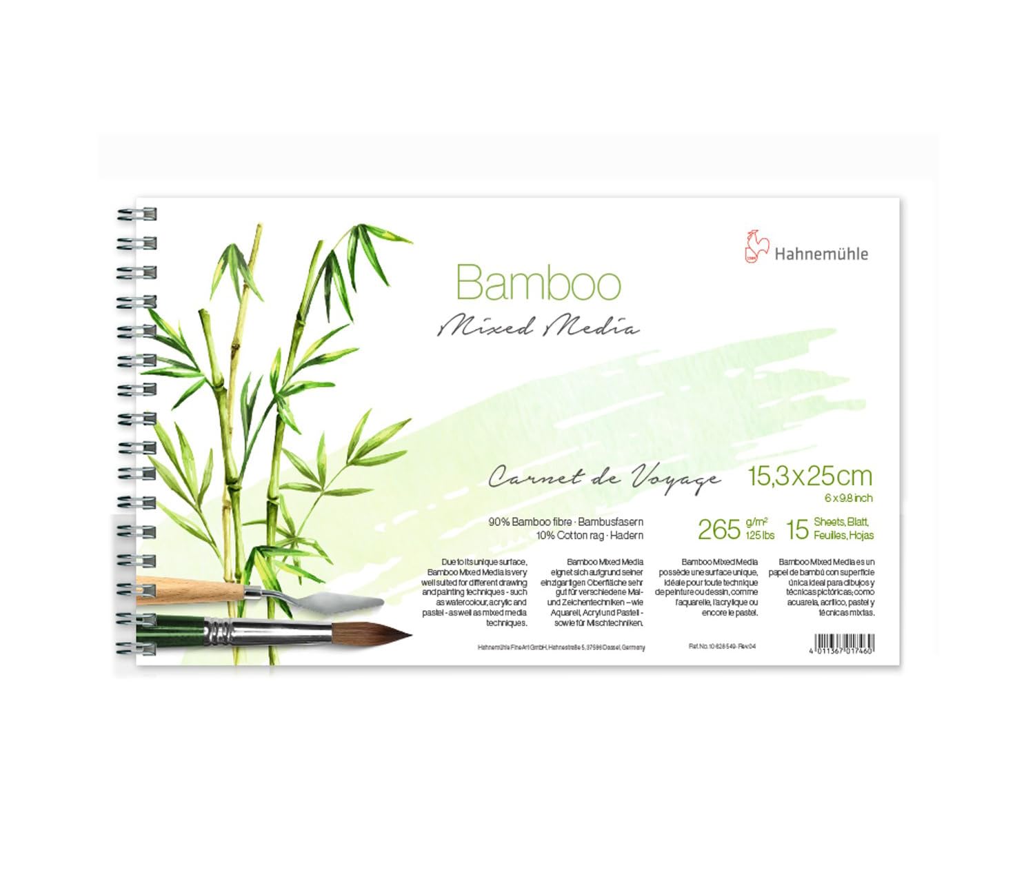Hahnemühle Carnet de Voyage Bamboo Mixed Media Pad - 15.3x25cm - 15 Sheets