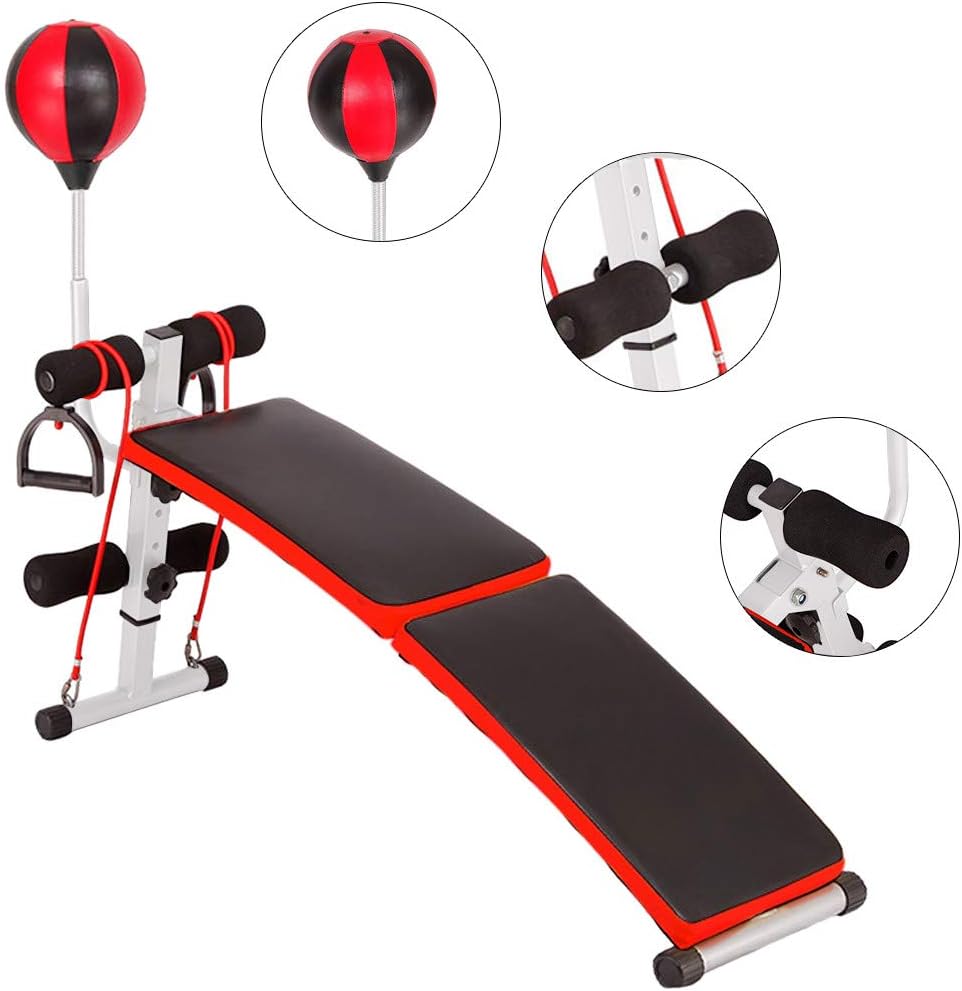 Goldye Sit Up Bench, Vertical Climber, Exercise Bench, Foldable Utility Bench Weightlifting Strength Training Sit Up Bench (A)