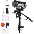 Cbhfmljd Hangkai 2 Stroke 3.5 HP Outboard Motor, Heavy Duty Outboard Boat Motors Fishing Boat Engine Water Cooling CDI System 40cm Short-Shaft 10km/H Inflatable Outboard Motor Manual Start 5000R/Min