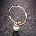 Bella Lotus SHINCO 18k Rose Gold Plated Simulated Pearl Rings Wedding Bands Mothers Day Gifts, Size 8