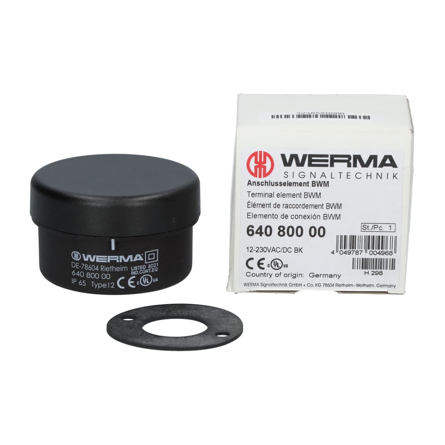 WERMA 640.800.00 Terminal Element Cage Clamp BWM, Pc (cover), Black