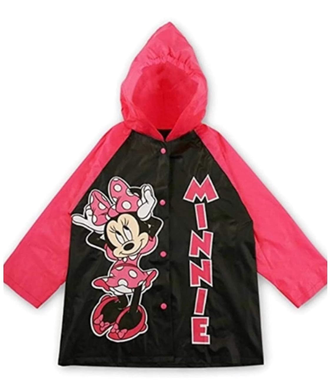 Girls Minnie Mouse Rain Jacket Hoodie 
