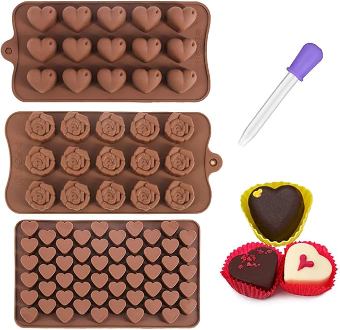 Silicone Chocolate Mold, Heart Silicone Mould for Wax Melts, Candy Mold