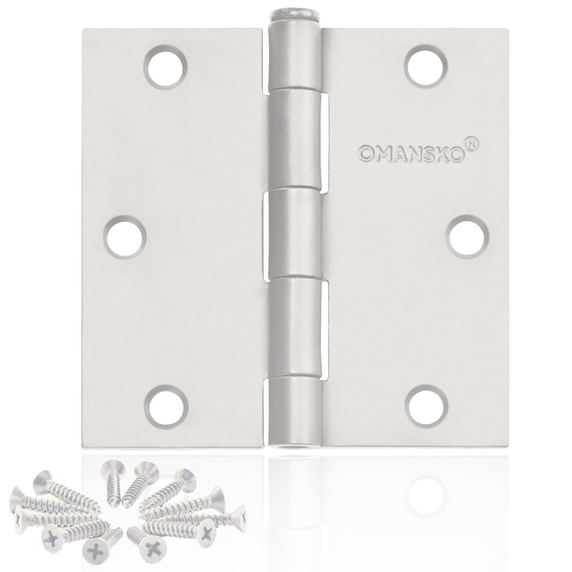 Photo 1 of 12 Pack White Door Hinges, 3.5 x 3.5 Inch White Hinges for Interior Doors 3 1/2 Inch Hinges for Residential Doors, Square Corners Interior Door Hinges for Standard Flat/Bedroom