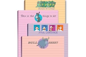 Stonehouse Collection Funny Notepads - Assorted Pack of 4 Note Pads - Funny Office Gifts for Coworkers, Women & Men - Made in USA Note Pad, 4.25 x 5.5 Inch Each - Cute Notepad & Fun Office Supplies