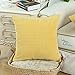 CaliTime Throw Pillow Covers Pack of 2 Comfy Corduroy Corn Striped Waffle Decorative Cushion Cases for Couch Sofa Bed Farmhouse 18 X 18 Inches Gold Yellow