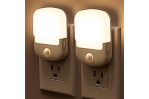 Briignite Motion Sensor Night Light, Plug in, Dusk to Dawn Night Light 2Pack, Adjustable Brightness Led Night Light Soft White, 1W Night Lights Plug into Wall for Bedroom, Kids Room, Bathroom Stair