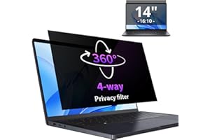 IPROKKO 360° Laptop Privacy Screen Protector 14 Inch for Hp/Dell/Acer/Lenovo/ThinkPad/Samsung/Asus/Sony, 16:10 Aspect 4-Way L