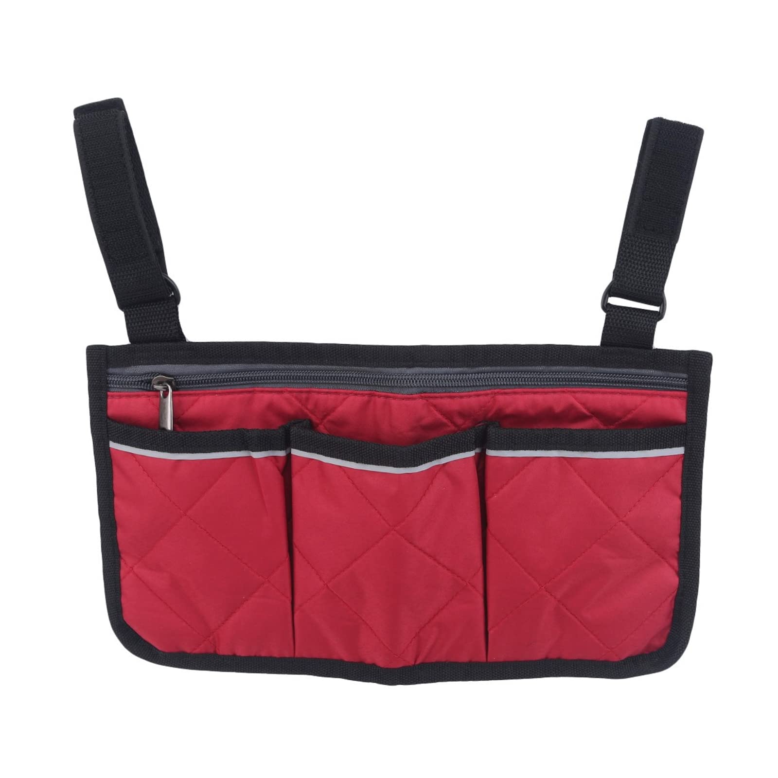 Wheelchair Storage Bag, Wheelchair Bag for Armrests, Non-Woven Fabric Wheelchair Bag for Wheelchairs, Prams, Mobility Scooters, Walker (Red)