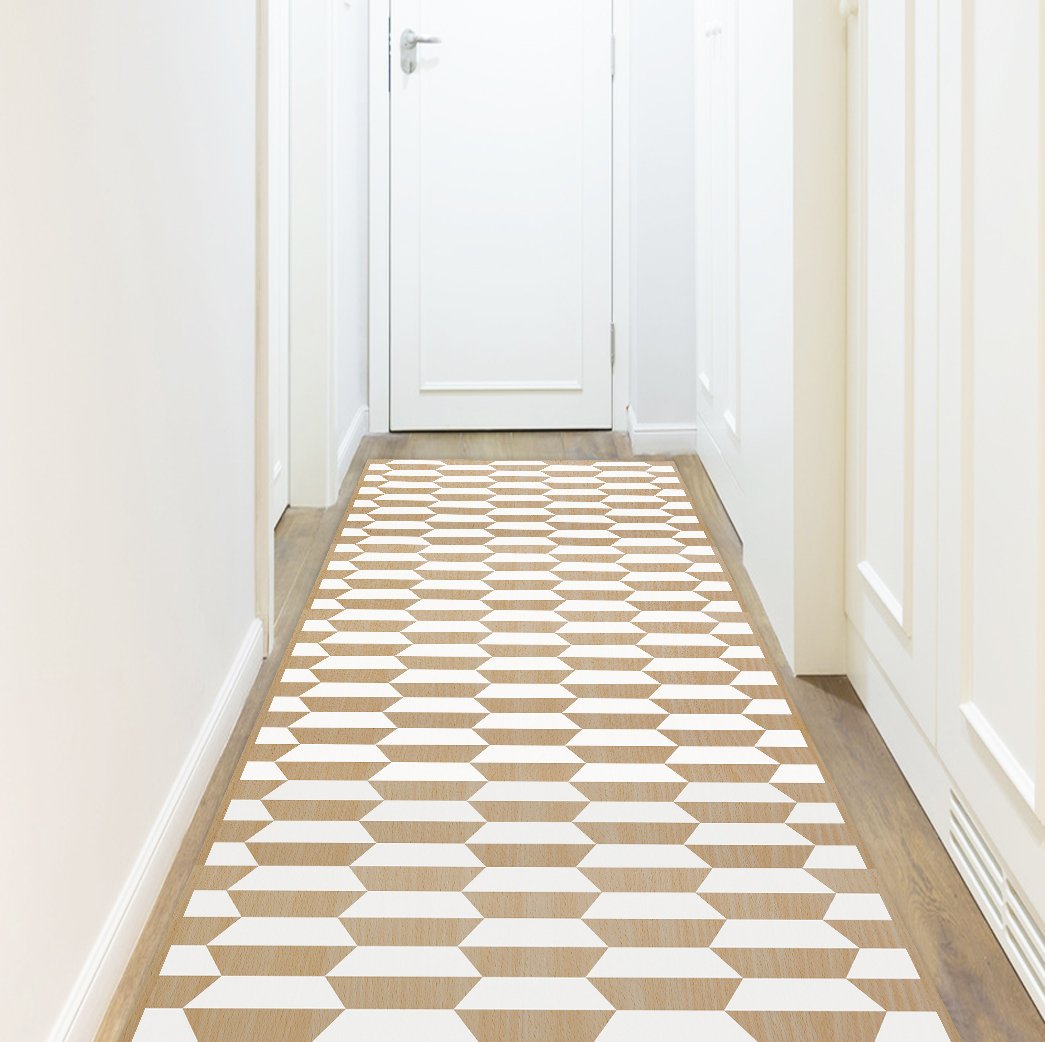 Viniliko Carpet, Vinyl, Brown and White, 66 x 250 x 0.25 cm