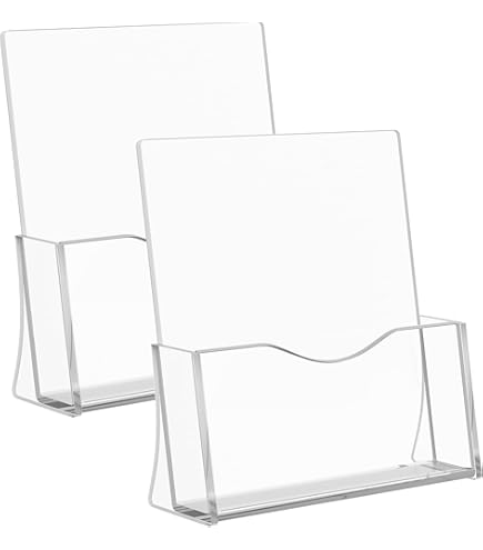Acrylic Brochure Holder, 4 Packs Brochure Holder 8.5 X 11, Flyer Holder Business Clear Brochure Display Stand Pamphlet Paper Literature Document Magazi - View #12